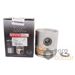 Piston with wrist pin set U5LL0015 , Perkins engine D100mm., (3 rings),  [Sonne]