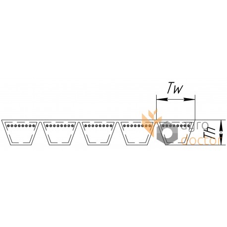 0000677450 suitable for Claas Jaguar 800/900 - Wrapped banded belt 1426744 [Gates Agri]