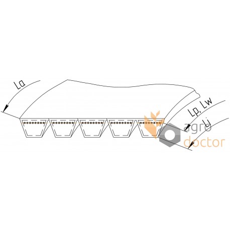 644018 suitable for Claas - Wrapped banded belt 1426230 [Gates Agri]