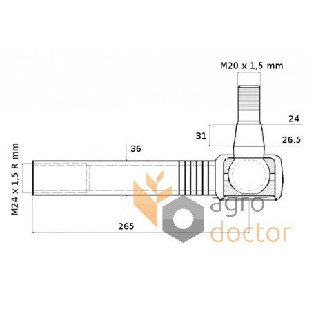 Ball joint 3426276M1 Massey Ferguson