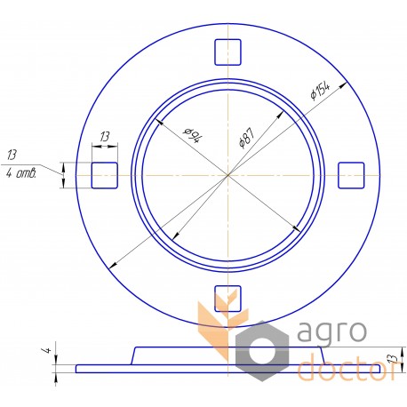 Pressed flange housing P210 / RA50 / PBY210