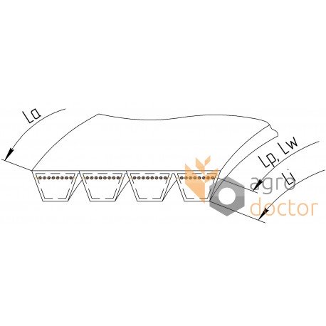629142 suitable for Claas | 84817623 New Holland - Wrapped banded belt 1425218 [Gates Agri]