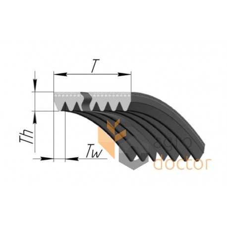 Multiple V-ribbed belt 8PK 0285301 [Gates Agri]