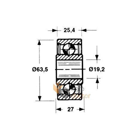 Piston roller John Deere - JD8680 AE25395 - 19,2х63,5mm