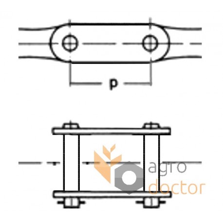 CA557 [Rollon] - outer Roller chain connecting link