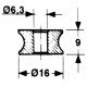 Rolka iglicy Welger prasa, 16x6,3mm