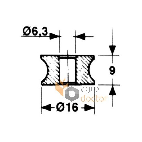 Rolka iglicy Welger prasa, 16x6,3mm