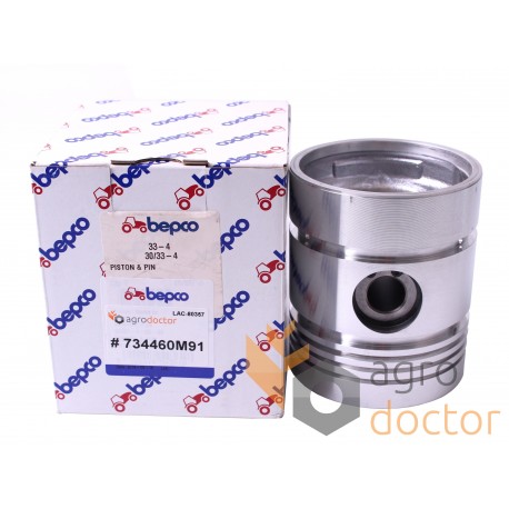 Piston avec axe 734460M91 pour moteur Massey Ferguson, 5 segments