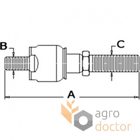 Adapter shock absorber tractors John Deere - 210 mm