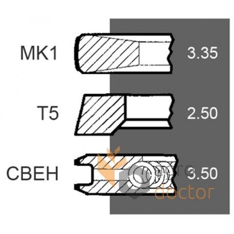 Piston ring set, 105mm