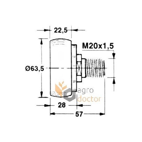 New Holland baler piston roller - D63,5mm, L57mm