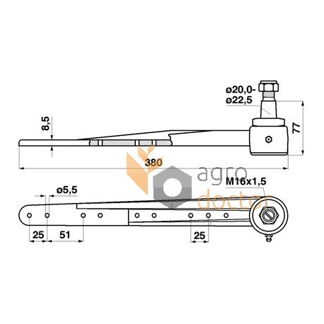 Knife head 80134023 New Holland - with rail