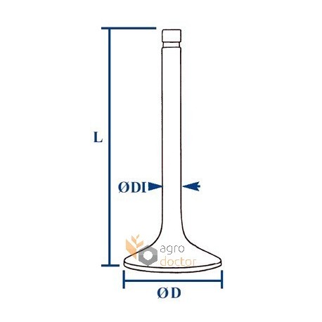 Soupape d'échappement du moteur - 31431881 Perkins