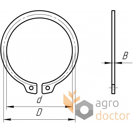 Outer snap ring 15 mm