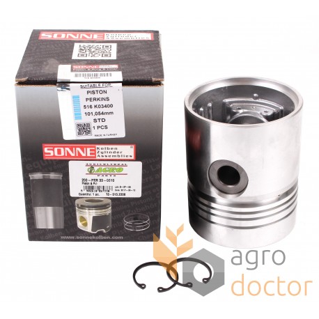 Piston with pin for engine - 740821M91 Massey Ferguson [Sonne]