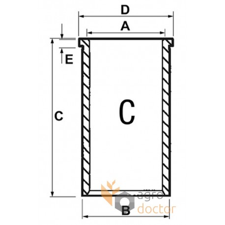 Semi-finished liner of engine - 3637333M1 Massey Ferguson [Bepco]