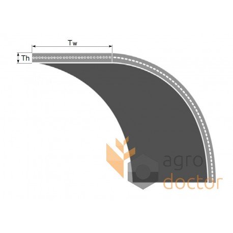 Flat belt 1581456 for a combine Deutz-Fahr - 122x4070 [Gates Agri]
