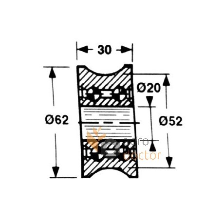 Piston roller 62x20