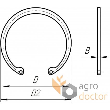 235180 suitable for Claas - Inner snap ring 42MM
