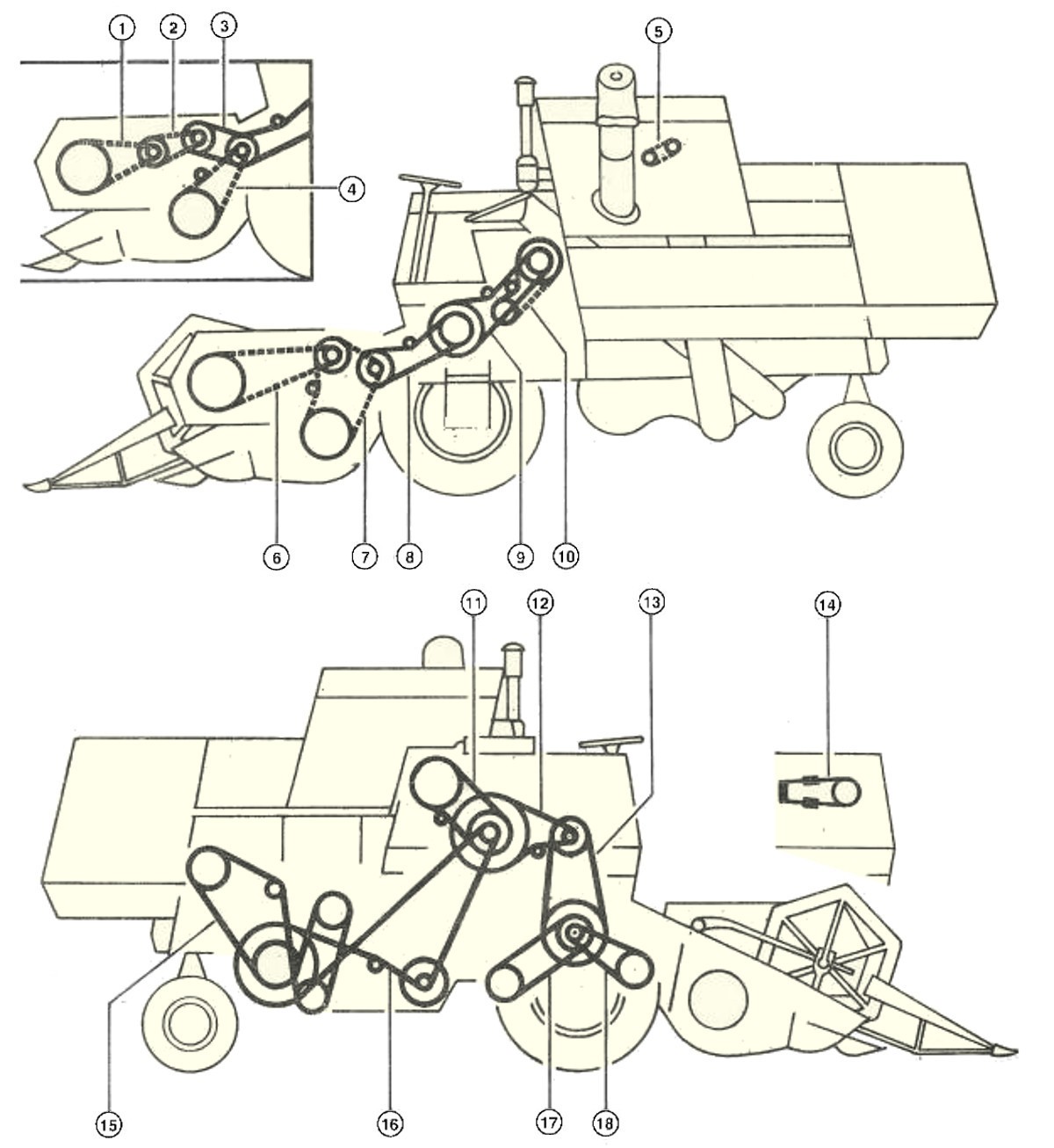 Elementos de accionamiento de la cosechadora  CLAAS Comet